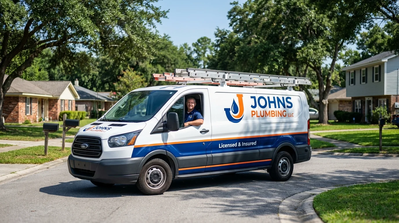 Johns Plumbing LLC service van in Warren, OH